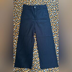 Anthropologie MAEVE Colette Black Wide Leg Cropped Pants